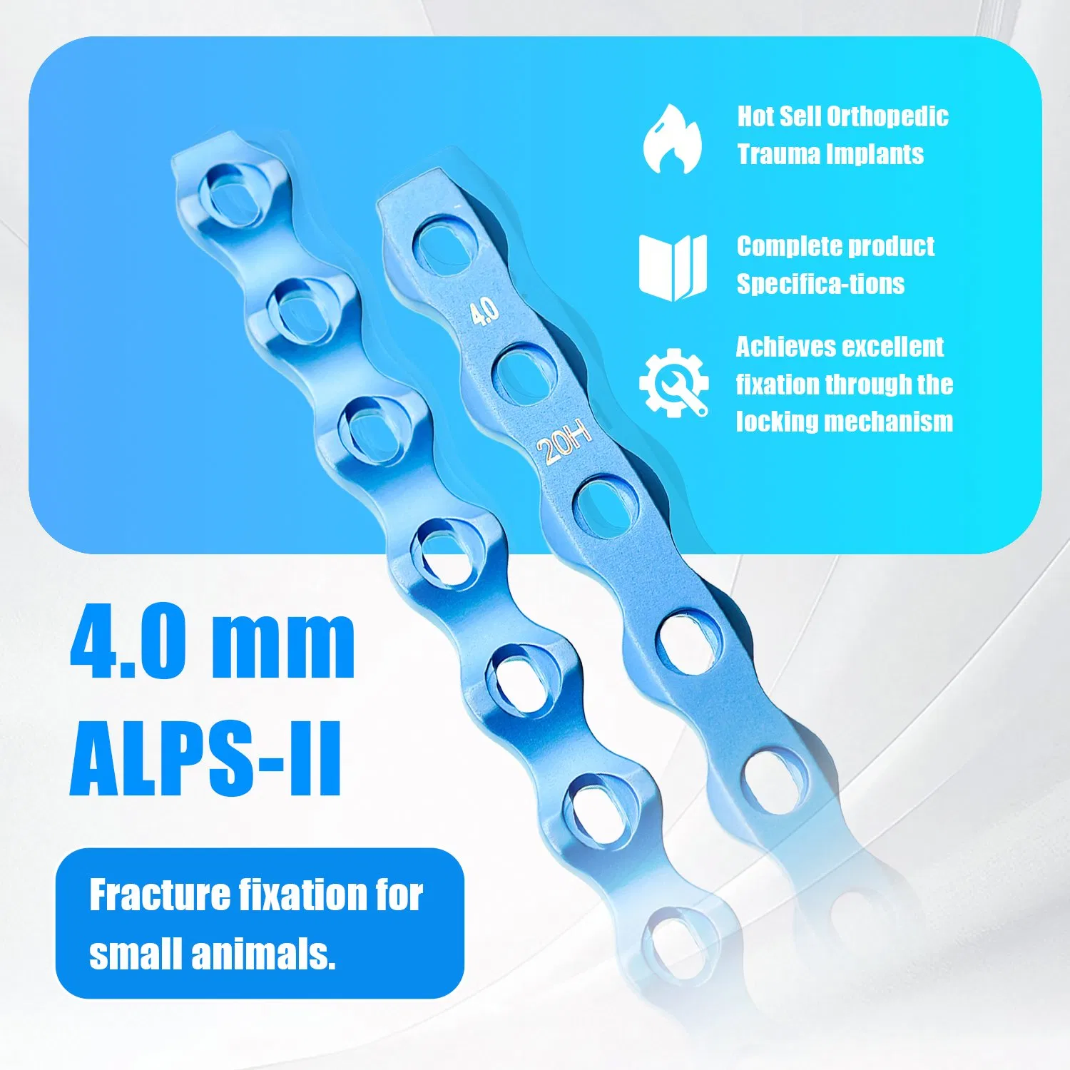 4.0mm Alps-II Locking Plate Stable Fixation Veterinary Orthopedic Surgery Implant