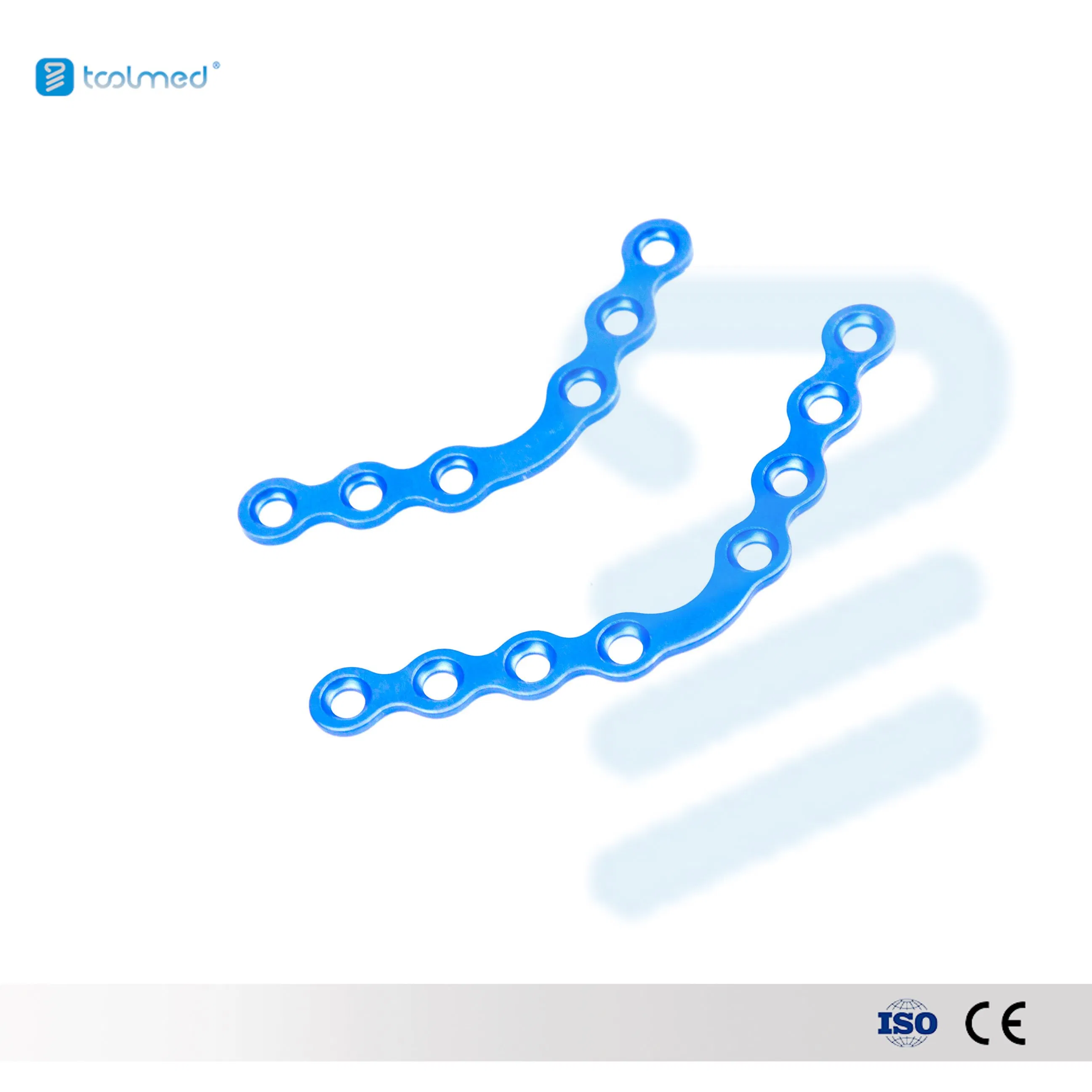 Titanium Maxillofacial Mini Bone Implant Plate 120 Degree Arc 6 Holes 8 Holes 1.5mm 2.0mm System