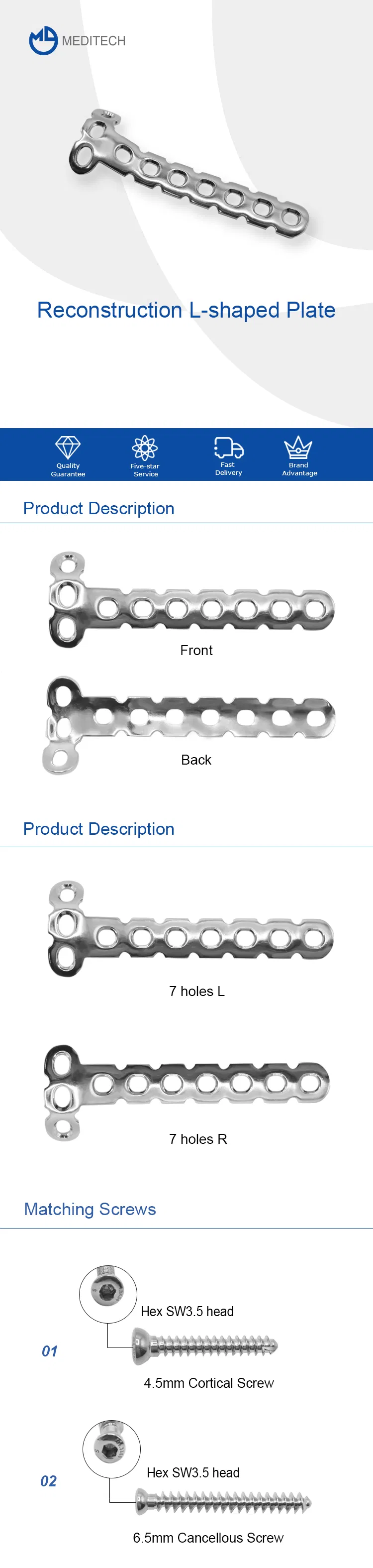 Orthopedic Surgical Trauma Bone Implants Plate