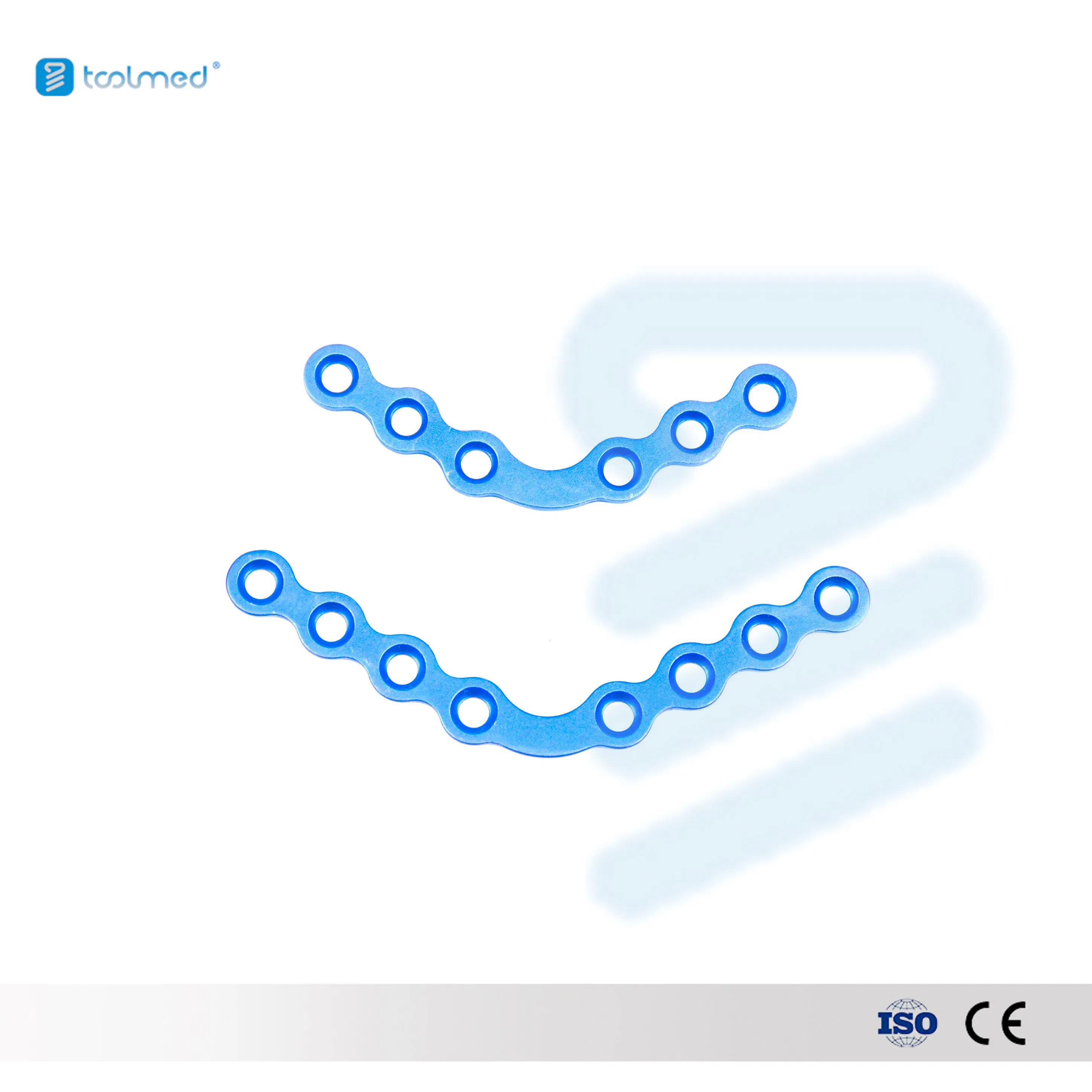 Titanium Maxillofacial Mini Bone Implant Plate 120 Degree Arc 6 Holes 8 Holes 1.5mm 2.0mm System