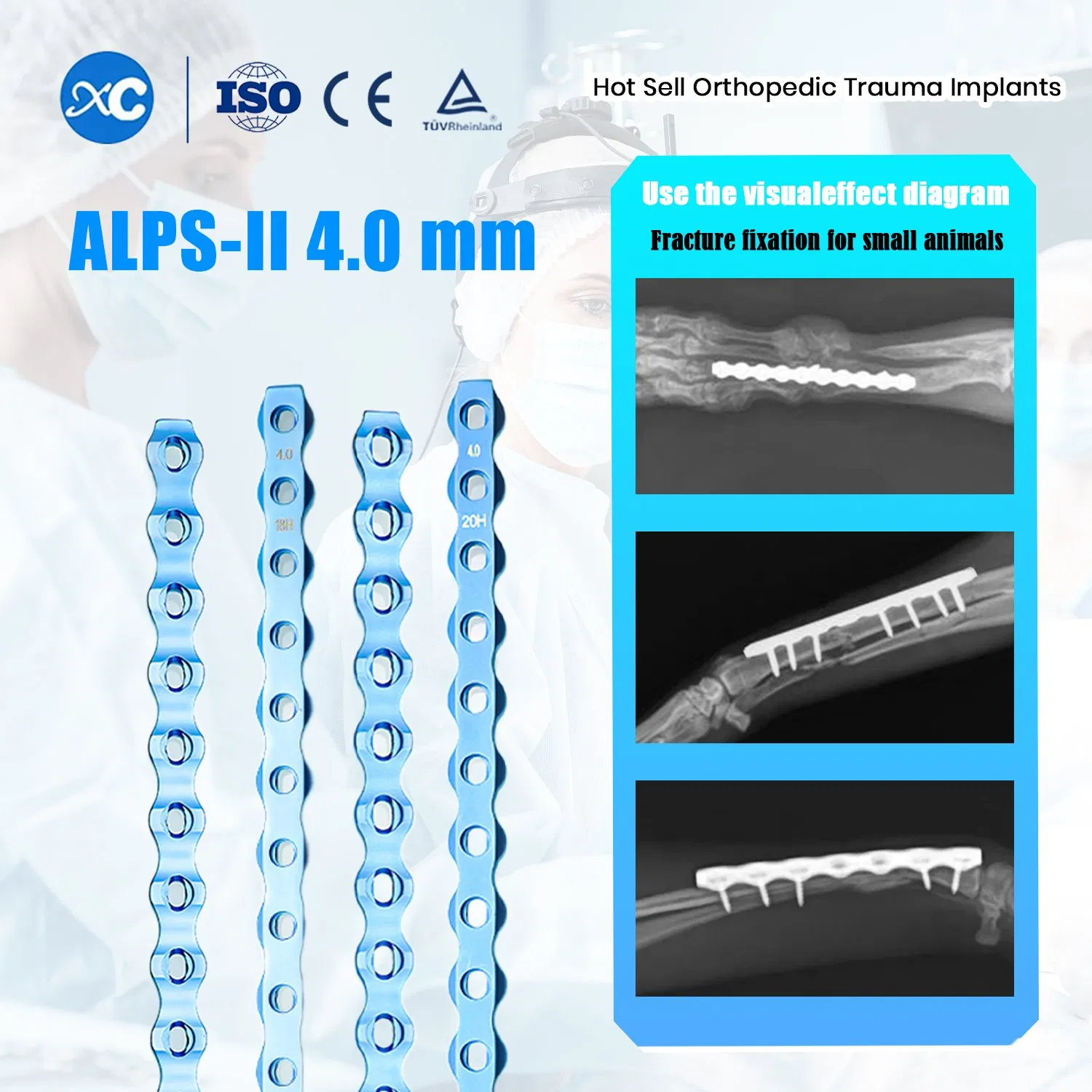 4.0mm Alps-II Locking Plate Stable Fixation Veterinary Orthopedic Surgery Implant