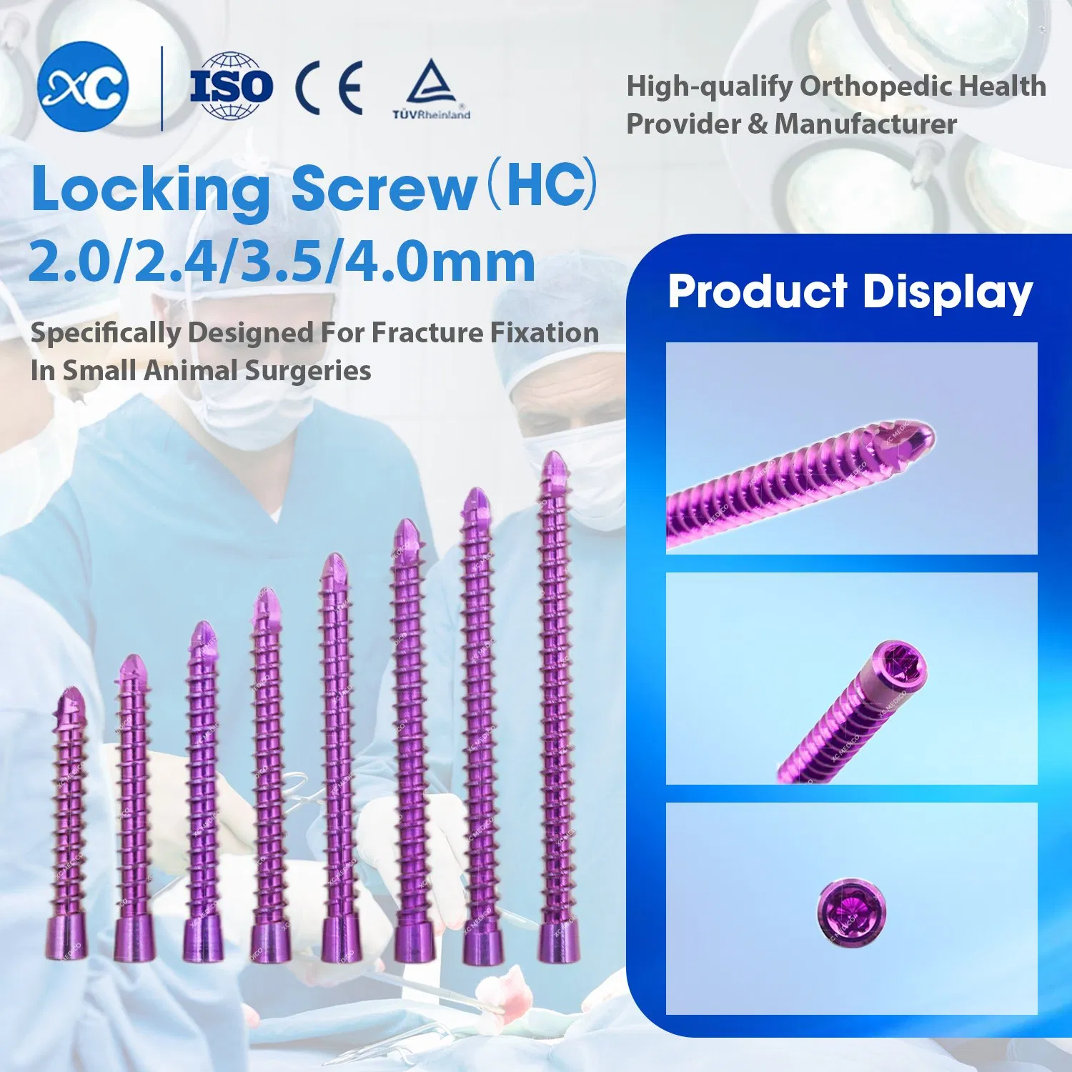 Tplo System Veterinary Implants: Hc Locking &amp; Conic Screws for Canine Orthopedic Surgery