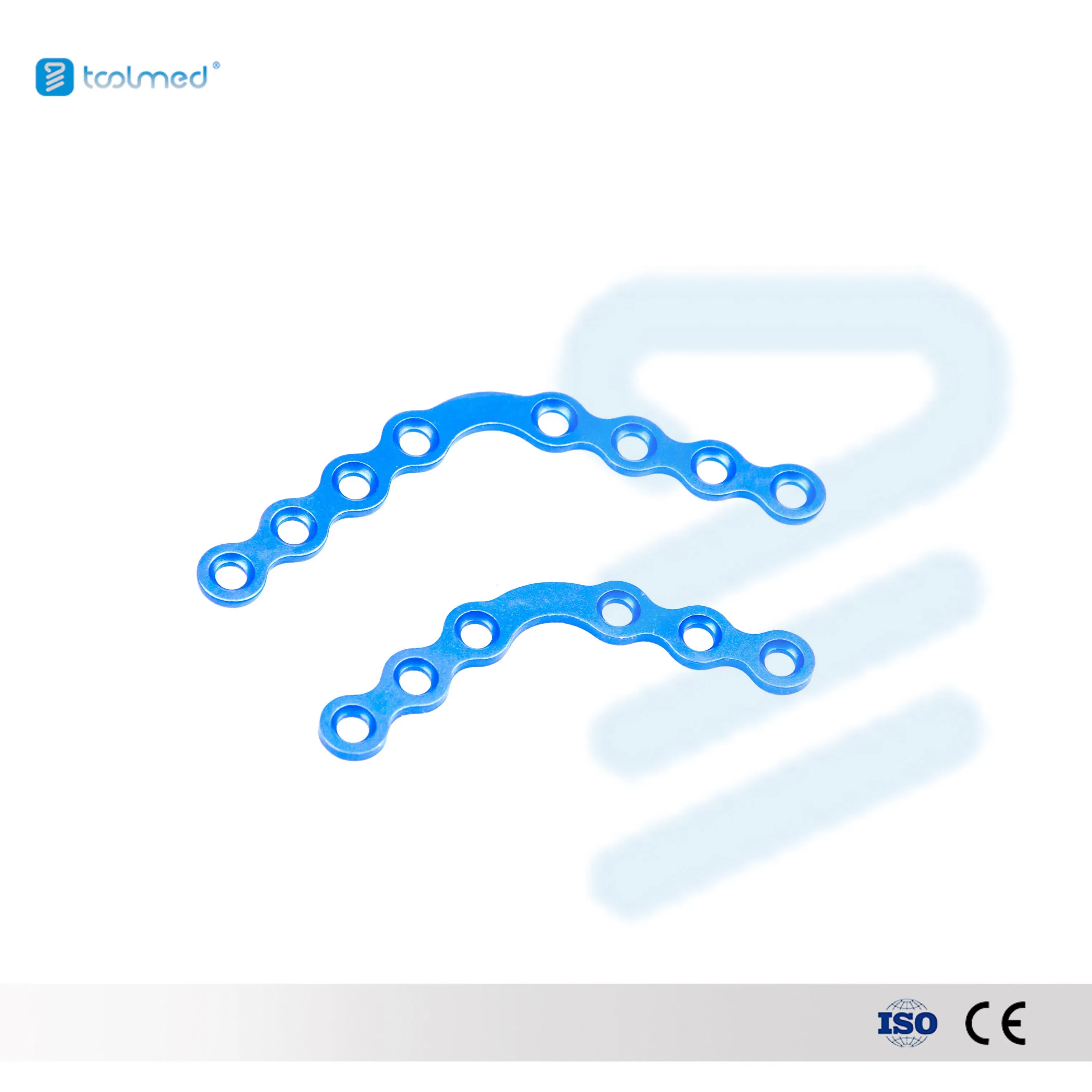 Titanium Maxillofacial Mini Bone Implant Plate 120 Degree Arc 6 Holes 8 Holes 1.5mm 2.0mm System