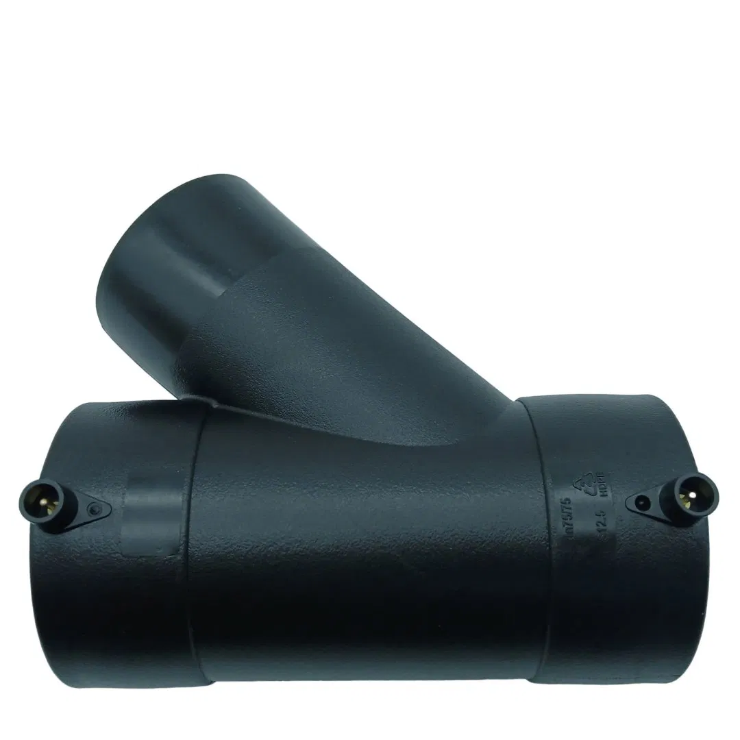 Water Drainage 160-110mm Y Shape Tee HDPE Electrofusion Fittings Electrofusion