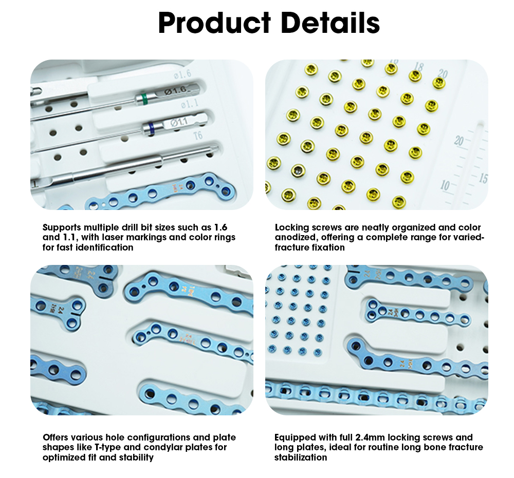 Veterinary Surgical Instruments Alps Small Animal Locking Plate Kit Orthopedic Implants