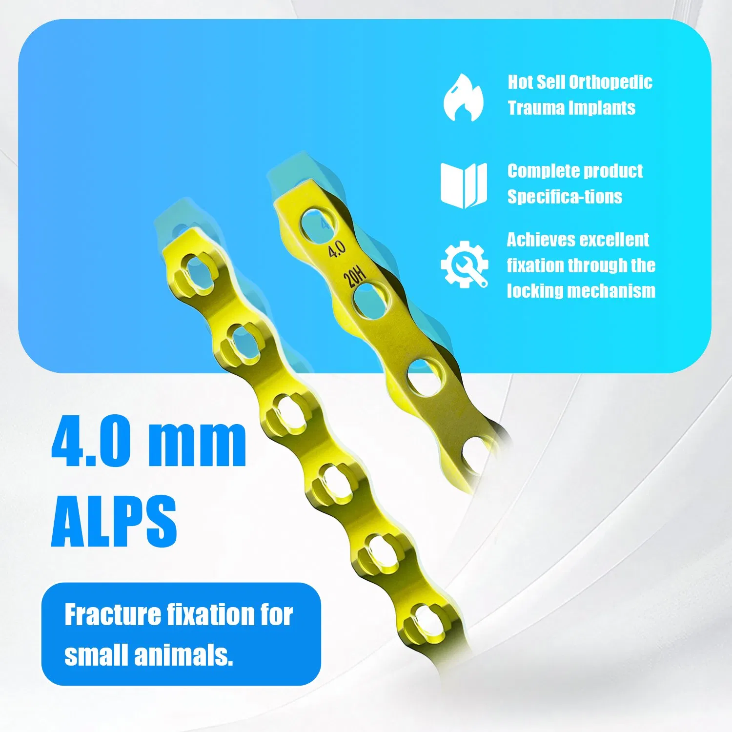 Veterinary Orthopedic Surgery Bone Implants 4.0mm Alps Locking Plate