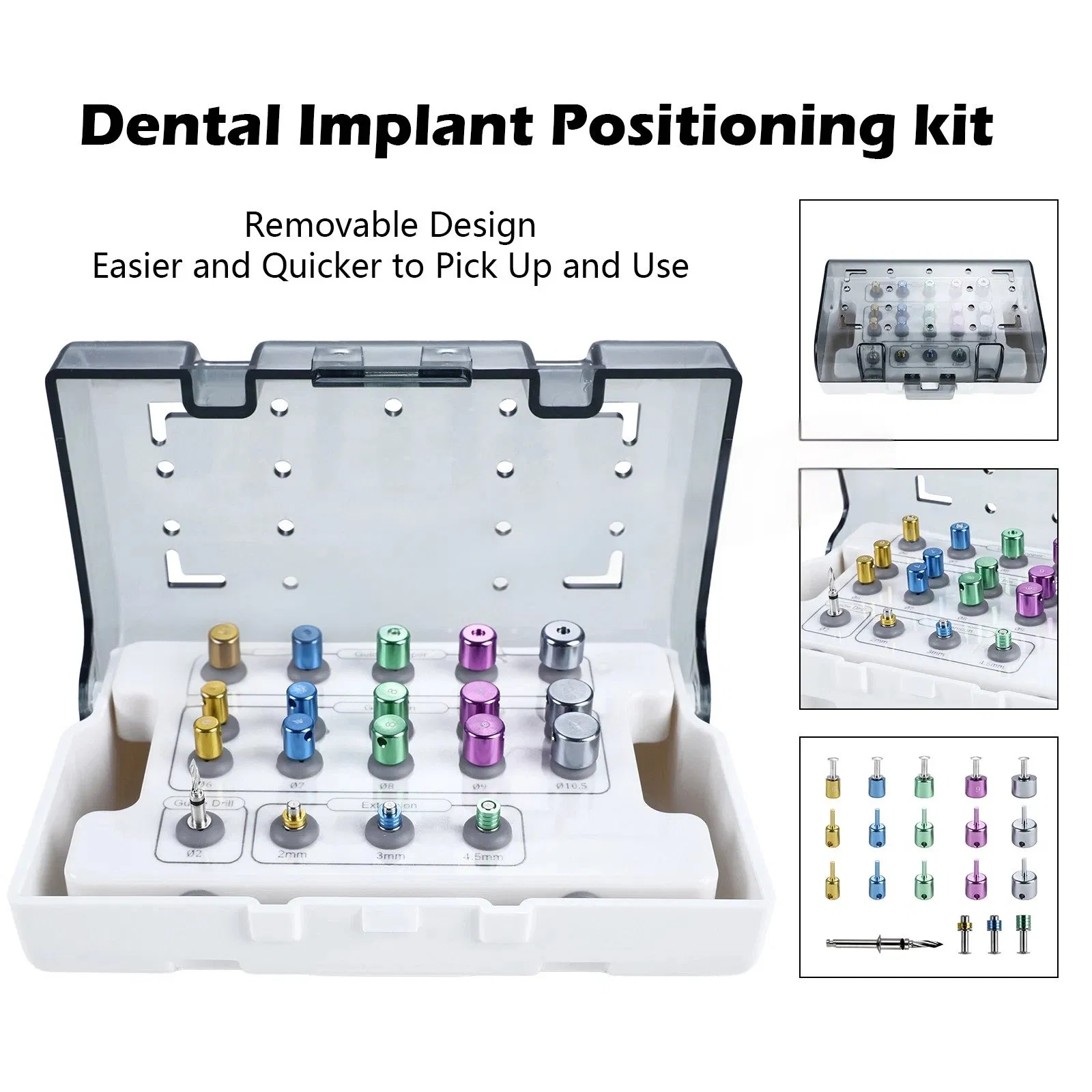 Dental Implant Surgical Guide Kit Positioning Guide Plate Ring Tools Box