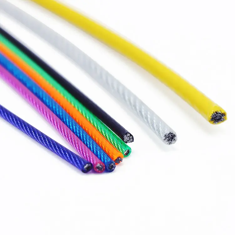 China High strength 7×19 galvanized nylon coated steel wire rope for fitness equipment Manufacturer, Suppliers