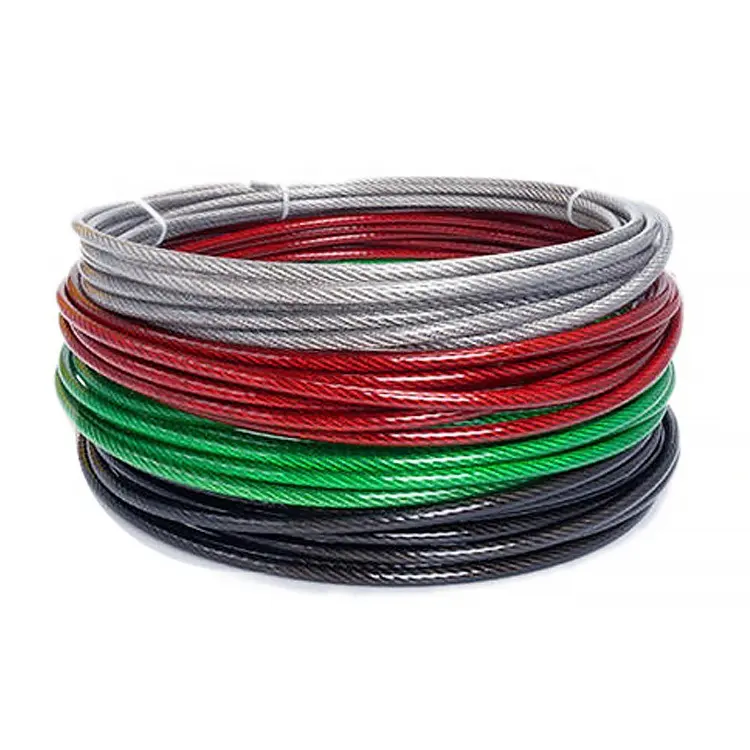 China Environmentally Friendly PVC Steel Wire Rope 1X19/6x19/7x7/7x19 Supplier, Factories