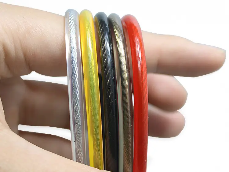 Wholesale PVC/NYLON/TEFLON Coated Wire Rope 7x19 Steel Wire Rope Supplier, Factory