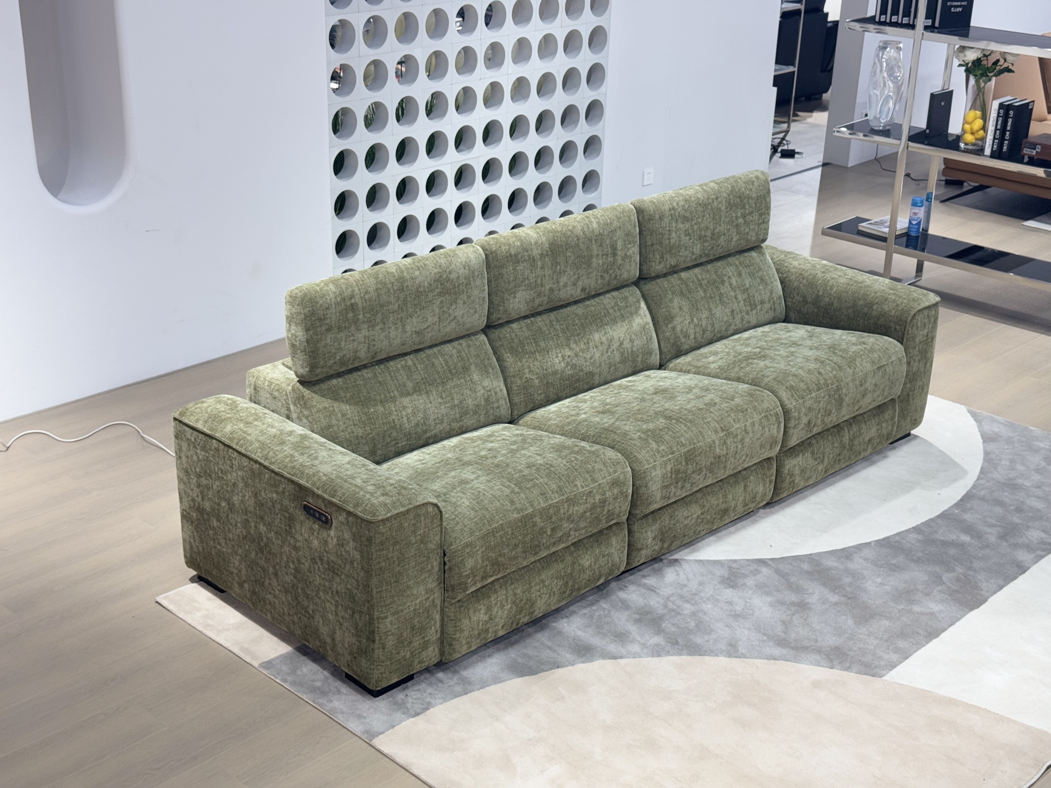 OEM Factory Modern Electric Power Fabric 3 Seater Sectional Couch Recliner Sofa With Usb Charging