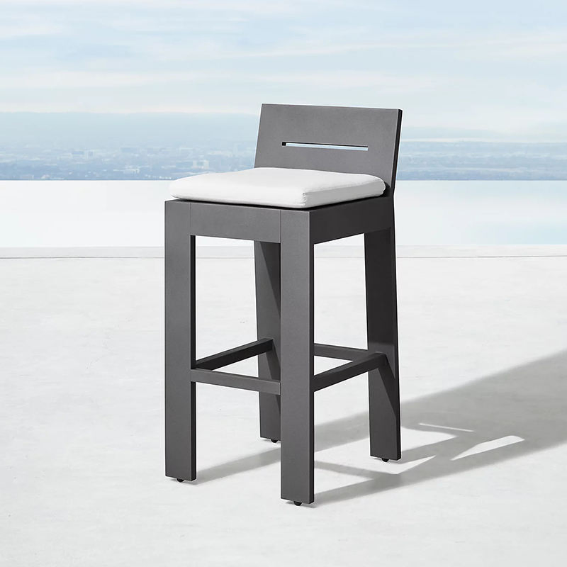 Leisure Meta Bar Chairs Durable Outdoor Aluminum Barstools Patio Garden Hotelbar Counter Stools