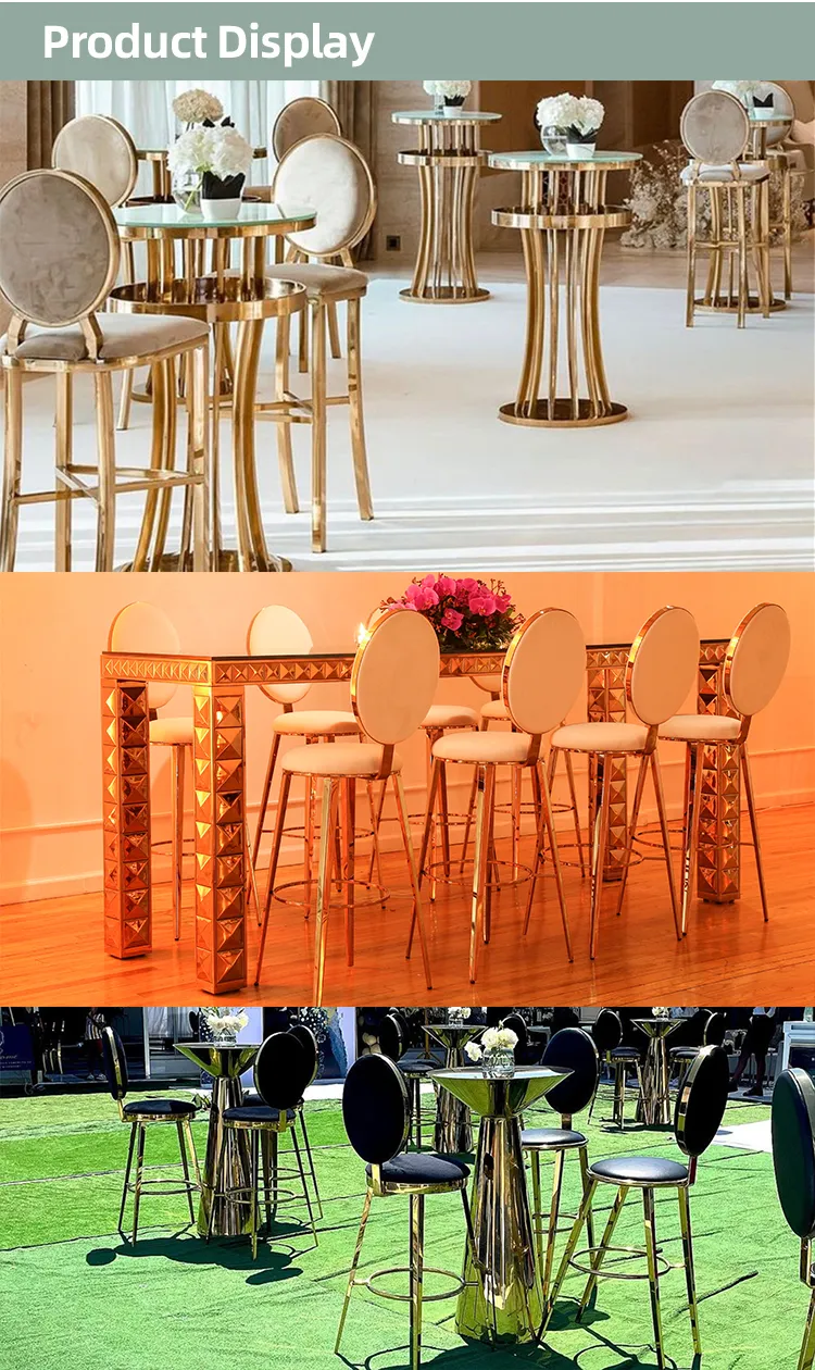 Simple Modern Design Stainless Steel Frame High Chair White Velvet Bar Counter High Bar Stools