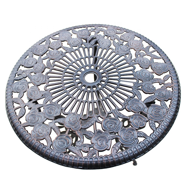 Antique Bronze Rose Cast Aluminum Traditional Powder Coated Bistro Set for Garden Outdoor Furniture