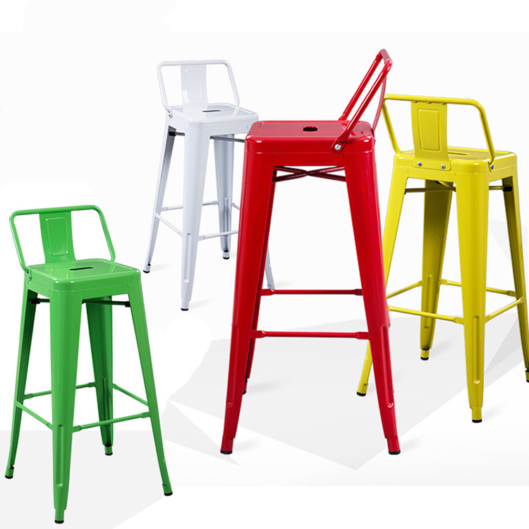 Wholesale Cheap Vintage Industrial Kitchen Counter Stackable Outdoor Table Height Bar Stool