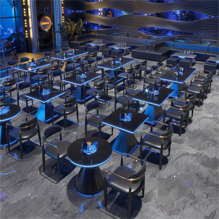 2026 New Arrival Bar Furniture Bar Stool Led Luminous Bar Tables And Chair Lounge Restaurant Bar Glowing Table For Night Club