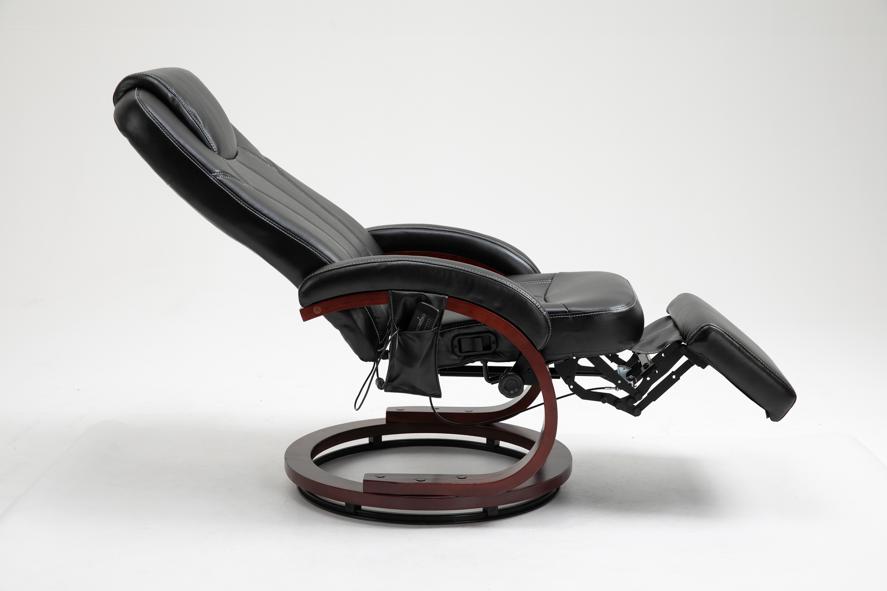 Customized High Quality Dark Brown Leather Swivel Glider Rv Recliner Chair With Memory Foam
