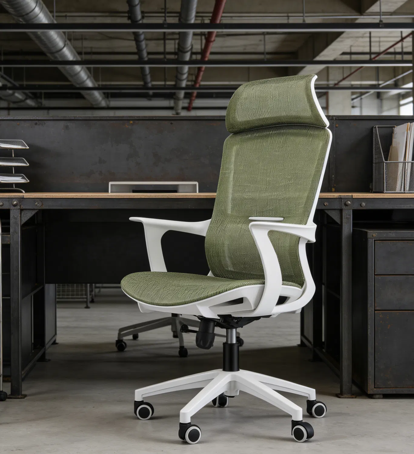 Elegant Gold Accents Ergonomic Chair for Stylish Office Environment