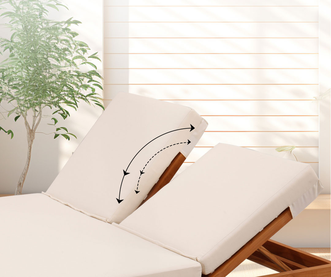 Teak Wood Double Lounge Sunbed View 8