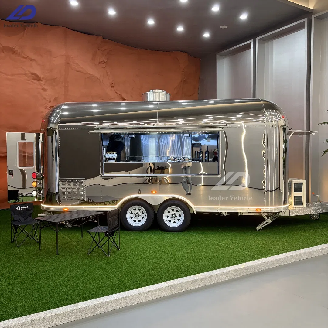 BBQ Concession Trailer Fully Equipped Mobile Coffee Bar Shop Fast Food Trailer Manufacturer Full Kitchen Food Cart