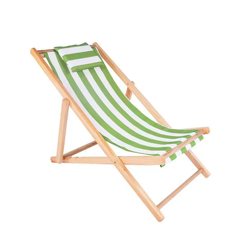 Wholesale Trading Easy Solid Wood Beach Chair Wooden Portable Outdoor Daybed Details 1