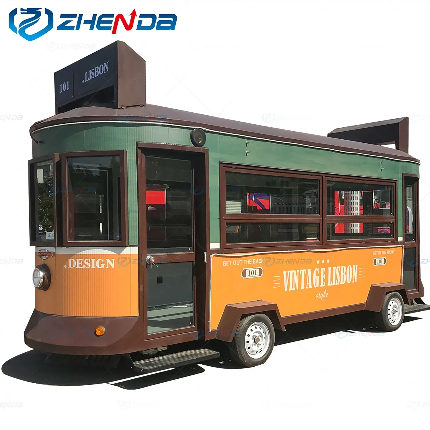 Outdoor Street Trailer Mobile Food Kitchen Electric Coffee Juice Water Bar Snack Cart