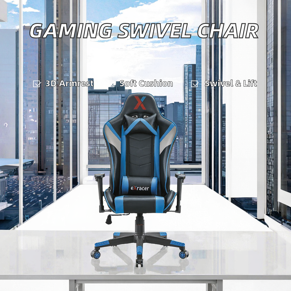 Modern Home Office Furniture PC Gaming Zero Gravity Chair LED Fabric Upholstered 3D Adjustable Armrest Height Adjustable Swivel