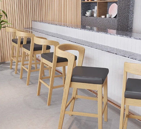 Modern Style Restaurant Bar Furniture Wooden Bar Dining Table and Chair Set Style for Fast Food Coffee Shop Hotel Canteen Using