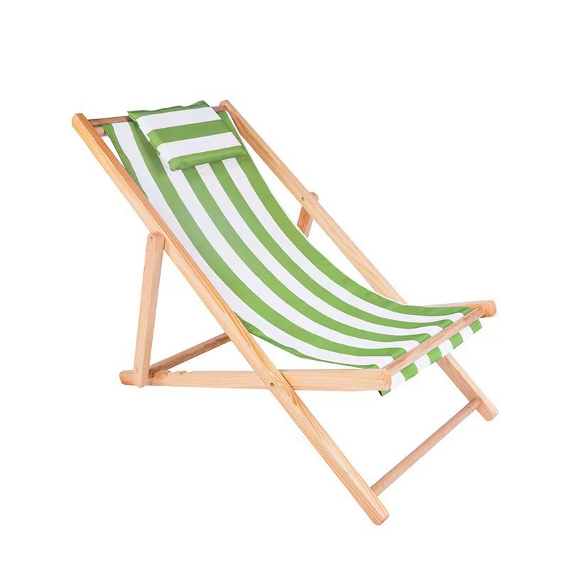 Wholesale Trading Easy Solid Wood Beach Chair Wooden Portable Outdoor Daybed