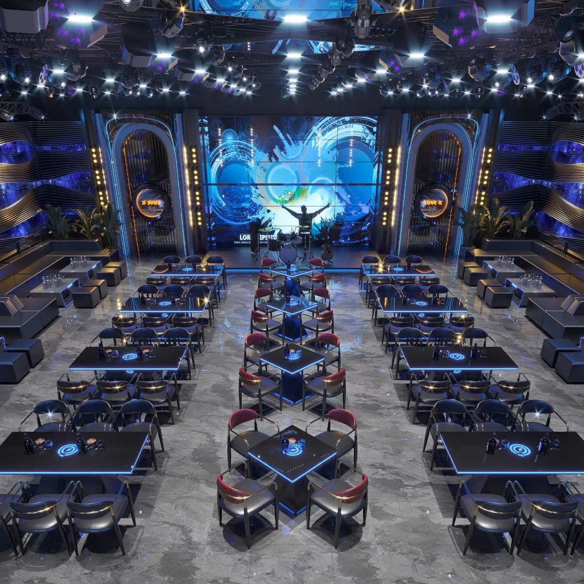 2026 New Arrival Bar Furniture Bar Stool Led Luminous Bar Tables And Chair Lounge Restaurant Bar Glowing Table For Night Club
