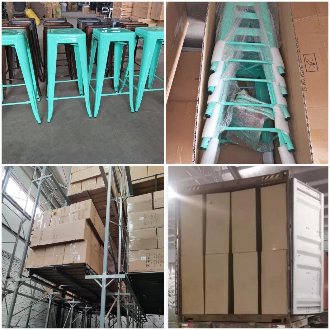 Wholesale Cheap Vintage Industrial Kitchen Counter Stackable Outdoor Table Height Bar Stool
