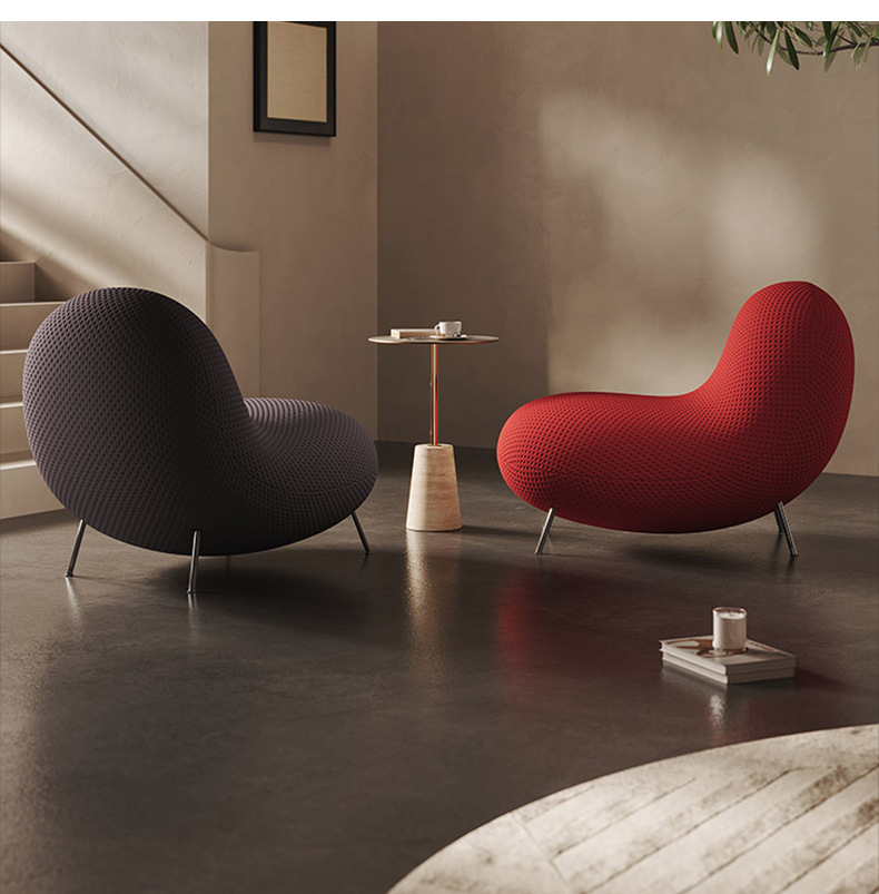 Wholesale Modern Creative Italian Simple Single Relaxing Leisure Chair Personality Accent Hotel Lobby Red Lounge Chair
