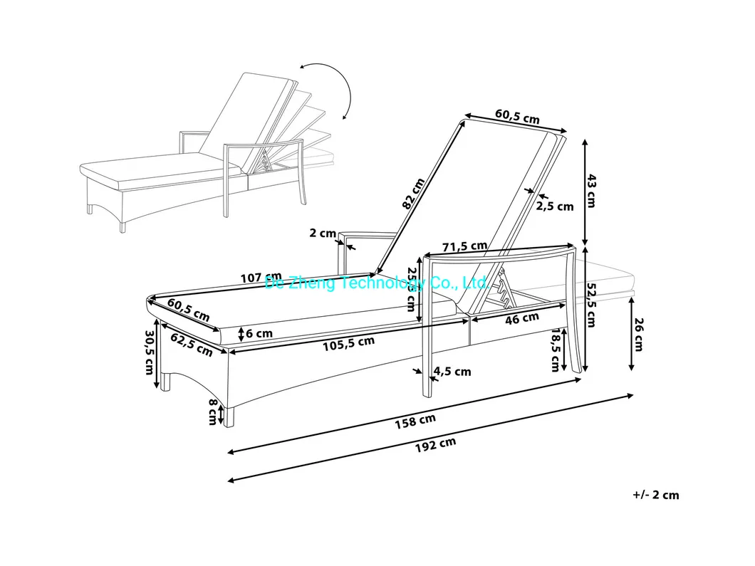 Outdoor Rattan Garden Aluminum Patio Daybed 9