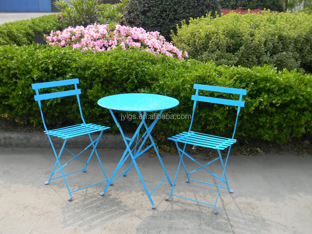 Outdoor Furniture Set Folding Balcony Bistro Set Metal Table and Chair