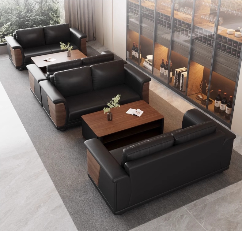 Modern Design Wooden Office Furniture Direct Supplier Leather Sofa Set For Living Room Home Hotel Office Hospital Use