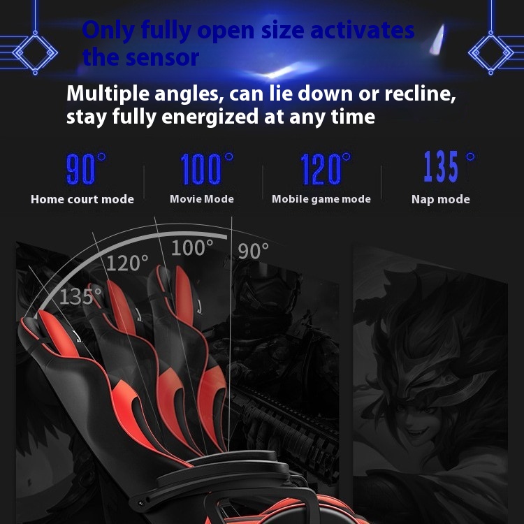 E-Sports Ergonomic Swivel Chair Comfortable Lift Live Massage Modern Sedentary Synthetic Leather for Male Dormitory Computer
