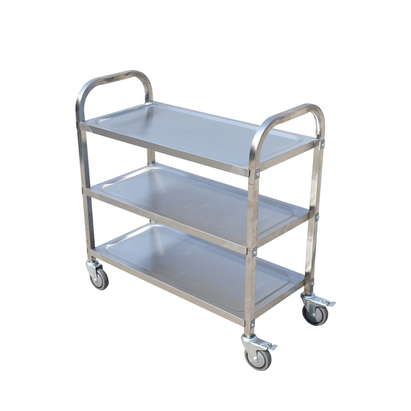 Bar Stainless Steel Drinking Cart Serving Trolley Wine Food Utility Dining Service Cart for Hotel Fast Food Restaurant Using