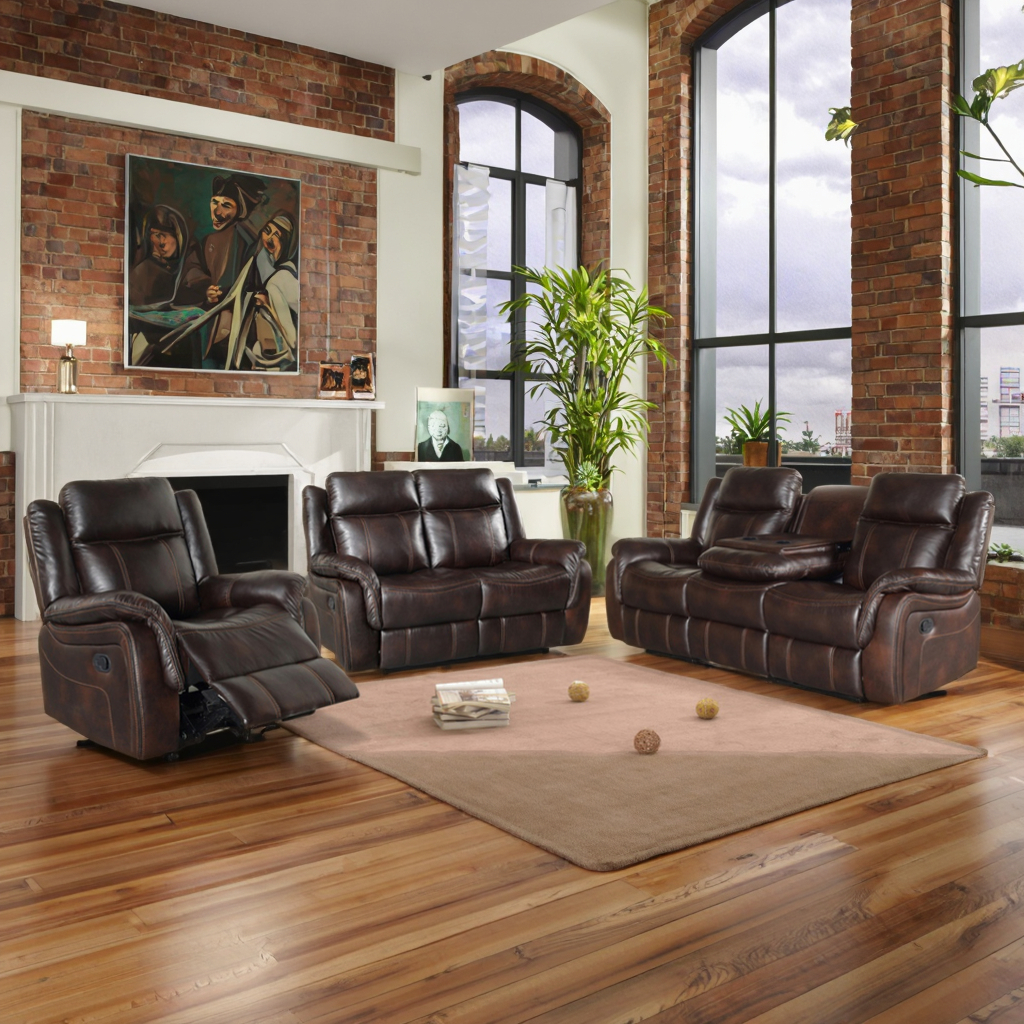 European Luxury Leather Recliner Sofa Set Living Room Sofa Furniture Home Sectional Sofa Reclining Chair With Drop Table Storage