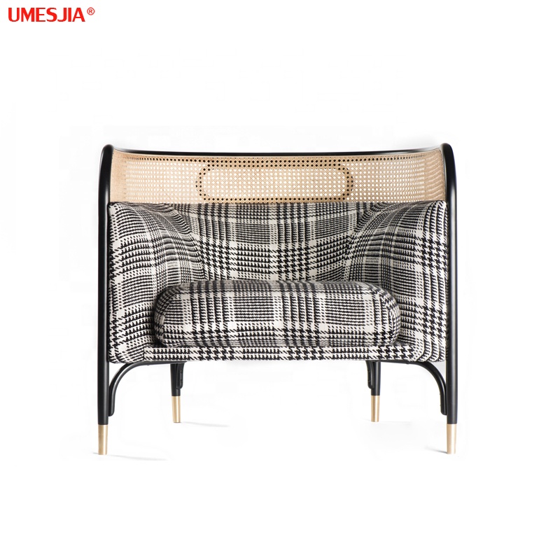 Targa Lounge Rattan Chair Luxury Solid Wood Frame Armchair Living Room Furniture Leisure Chair