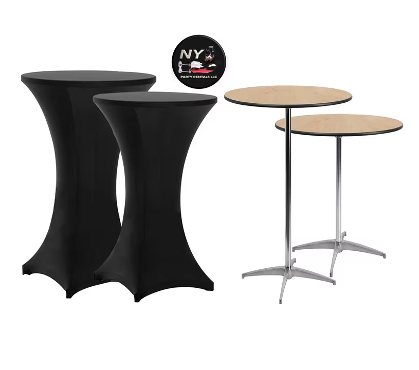 Modern Round High Bar Table for Outdoor Weddings Parties &amp; Barber Events-Wood Material