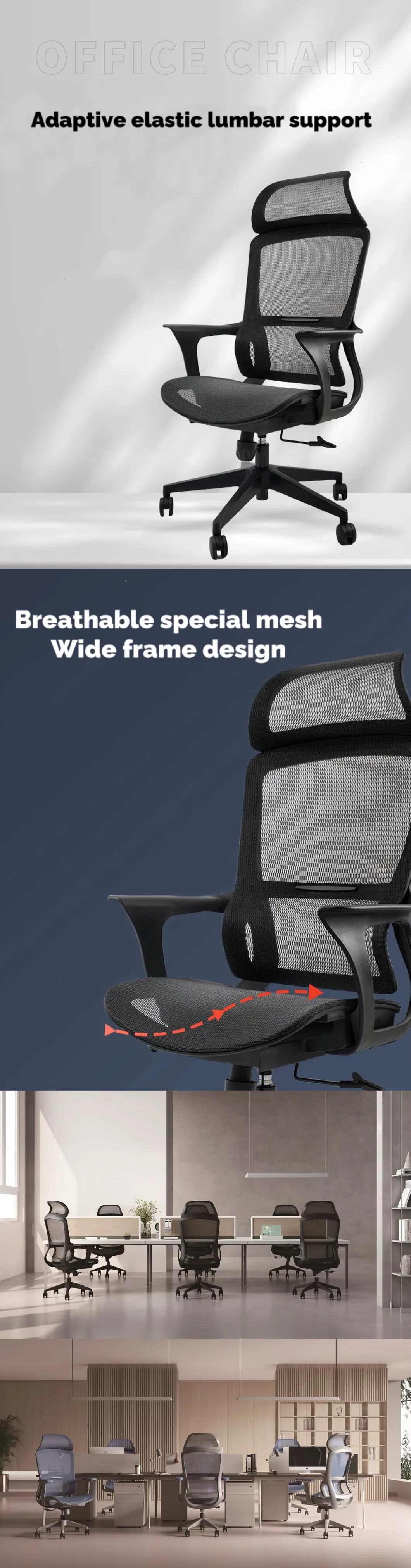 Elegant Gold Accents Ergonomic Chair for Stylish Office Environment
