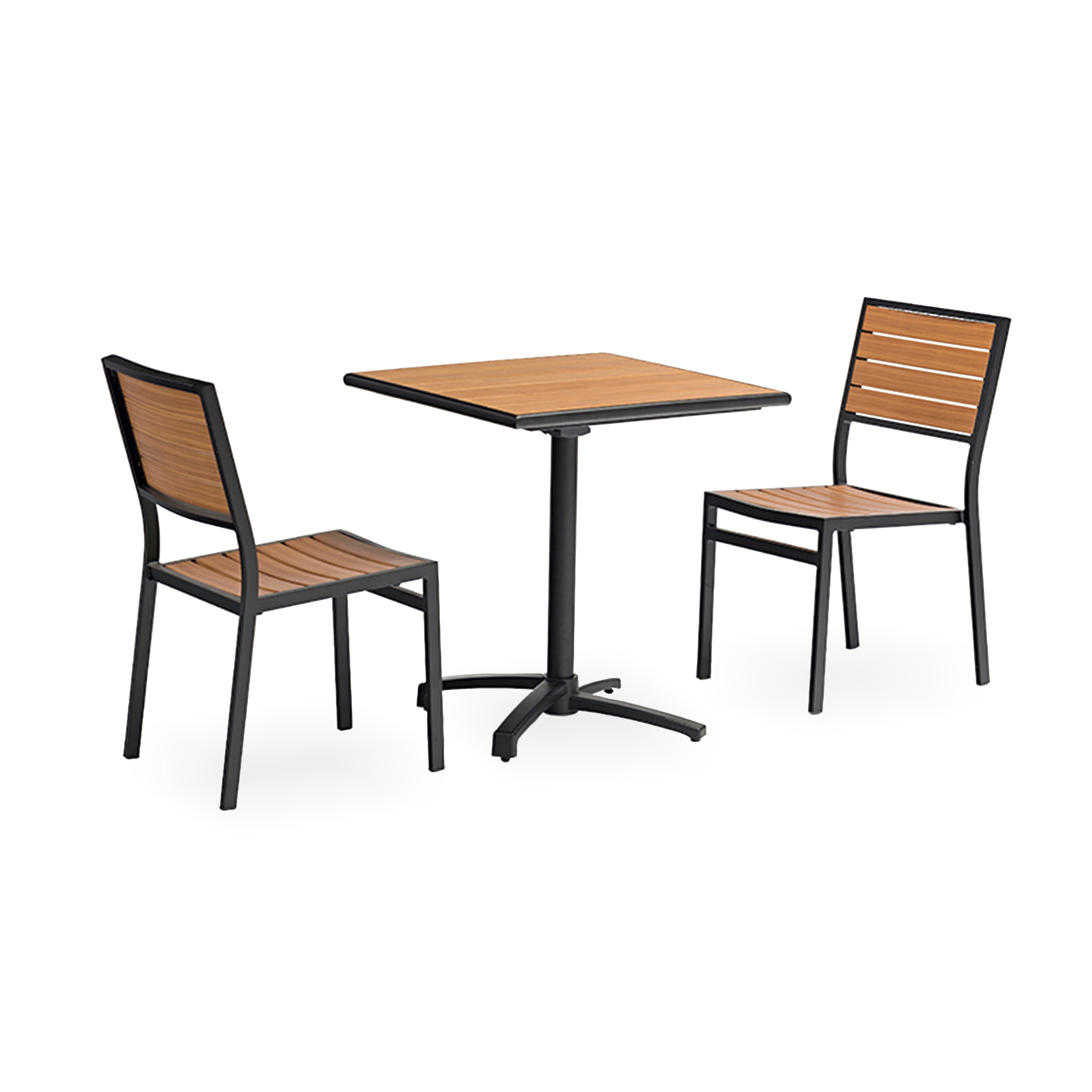 Modern Outdoor Garden Patio Dining Set PS Wood Table and Chairs Weather Resistant Bistro Furniture for Cafe Restaurant