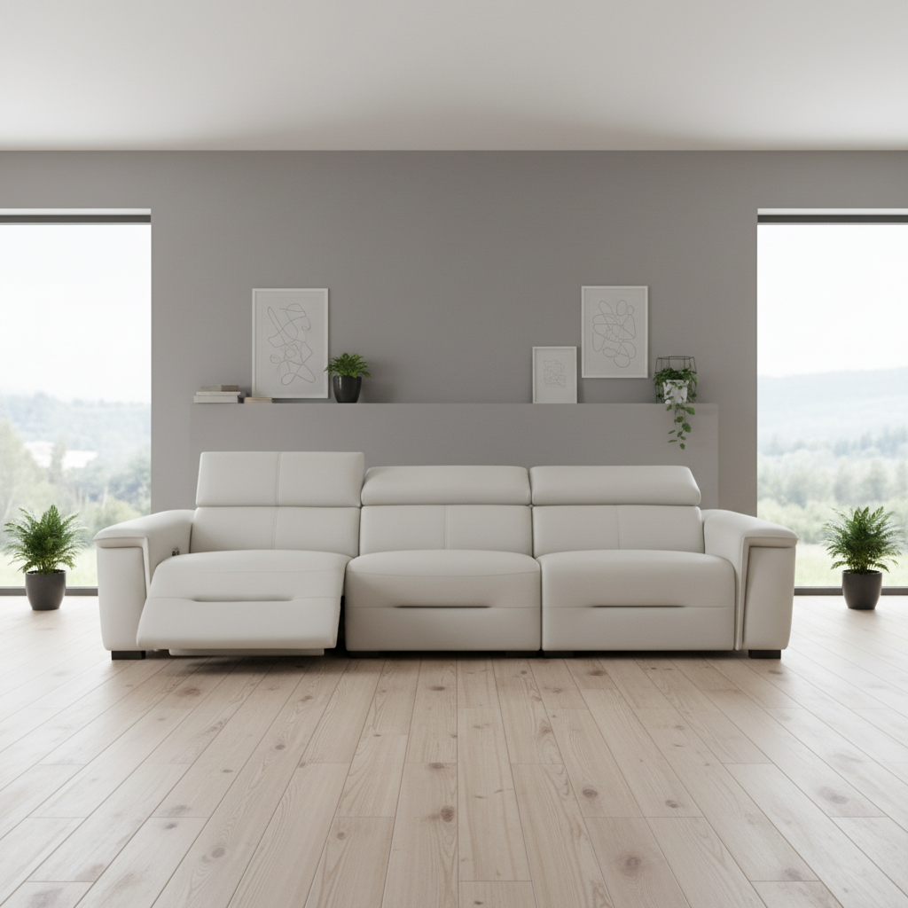 Wholesale Luxury Modern Electric Power 3 Seater Leather Sectional Recliner Sofa With Usb Charging For Hotel Villa Living Room