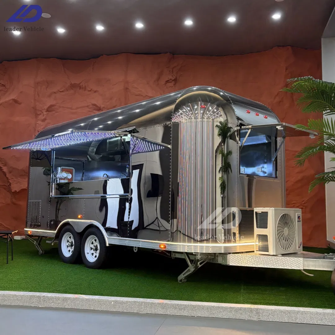 BBQ Concession Trailer Fully Equipped Mobile Coffee Bar Shop Fast Food Trailer Manufacturer Full Kitchen Food Cart