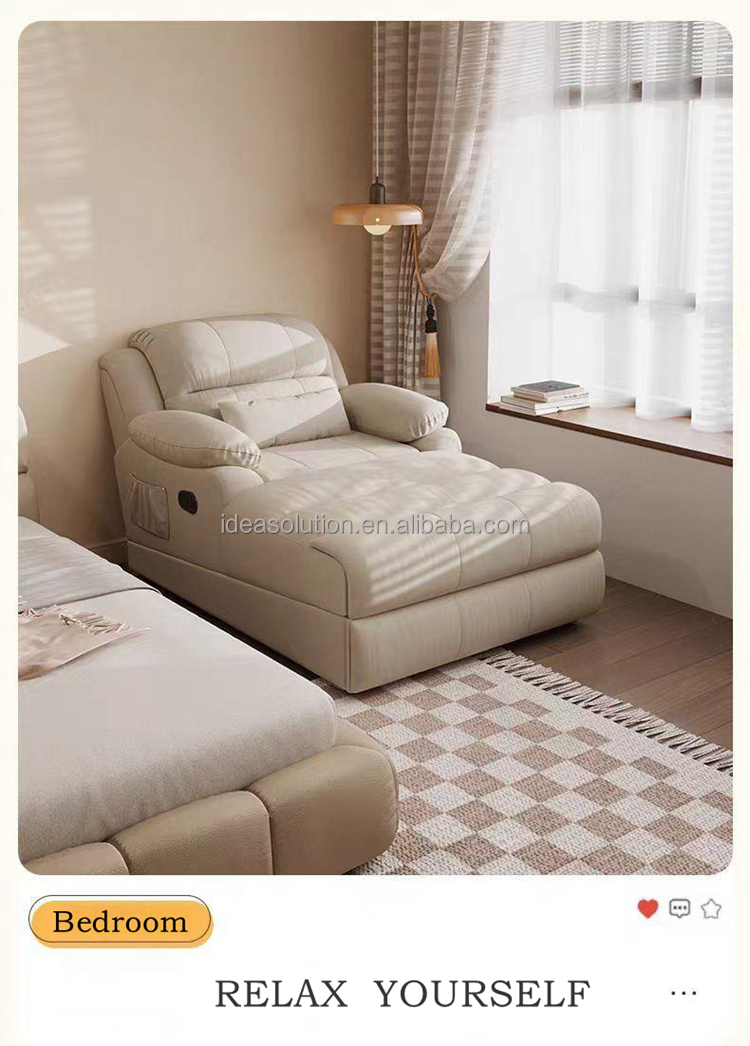 Zero Wall Electric Sofa Bed Soft Upholstered Reclining Sleeper for Home Theater Electric Reclining Sofa Chair