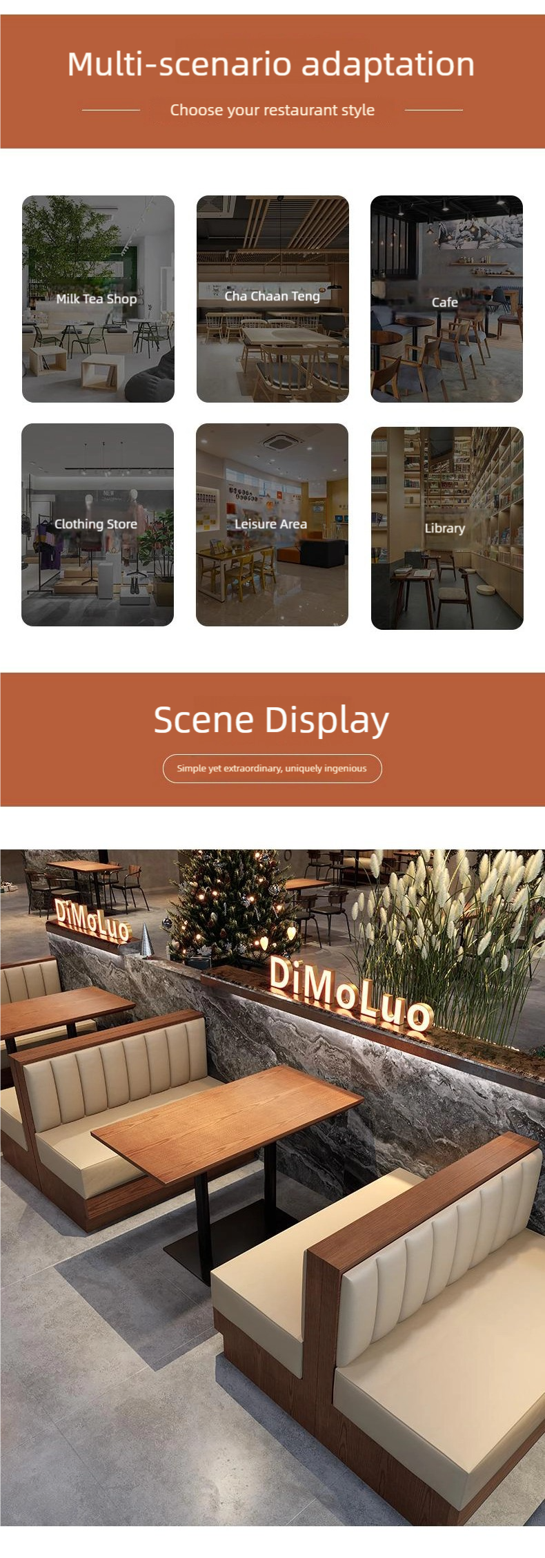 Modern Commercial Restaurant Booth Seating Set