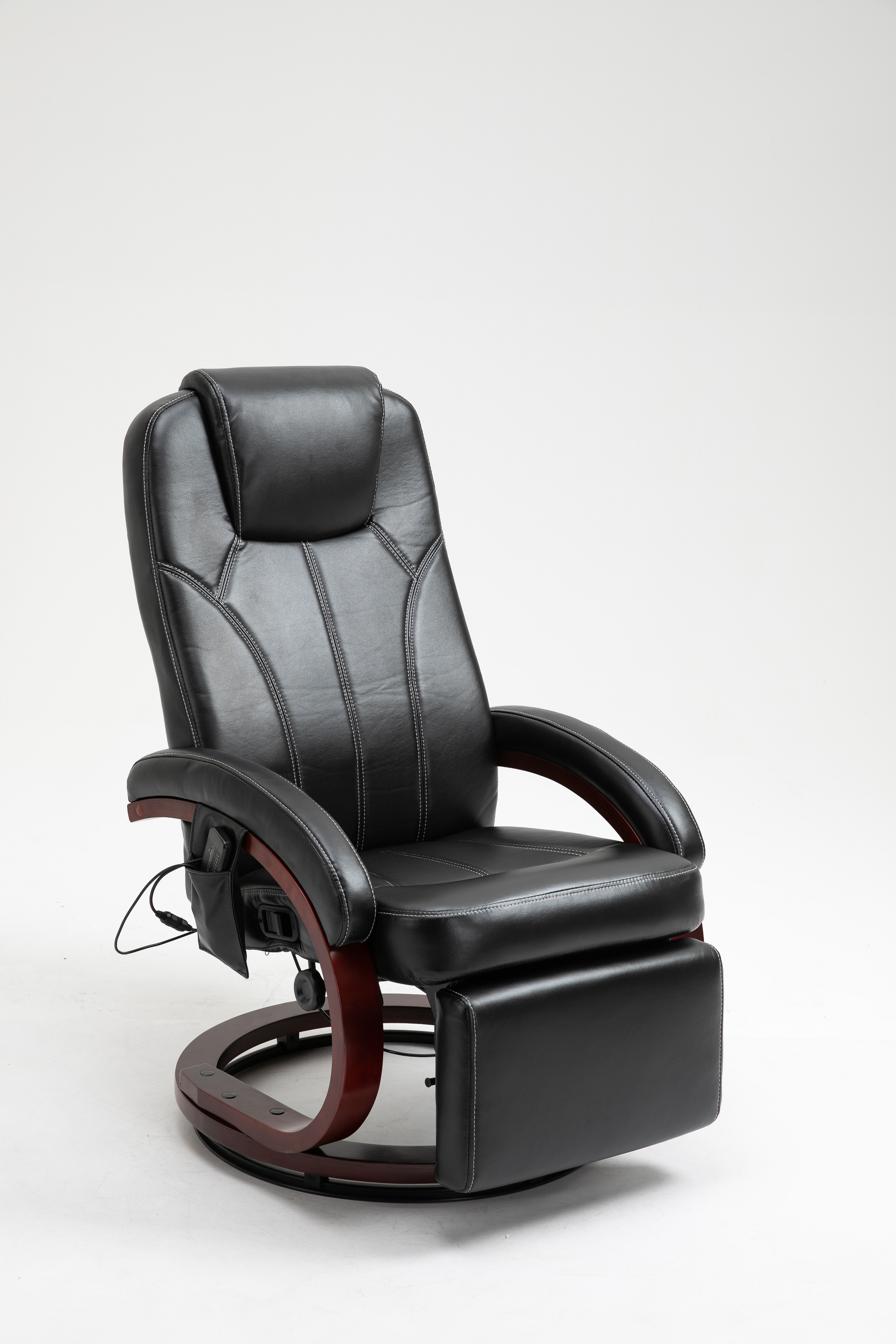 Customized High Quality Dark Brown Leather Swivel Glider Rv Recliner Chair With Memory Foam