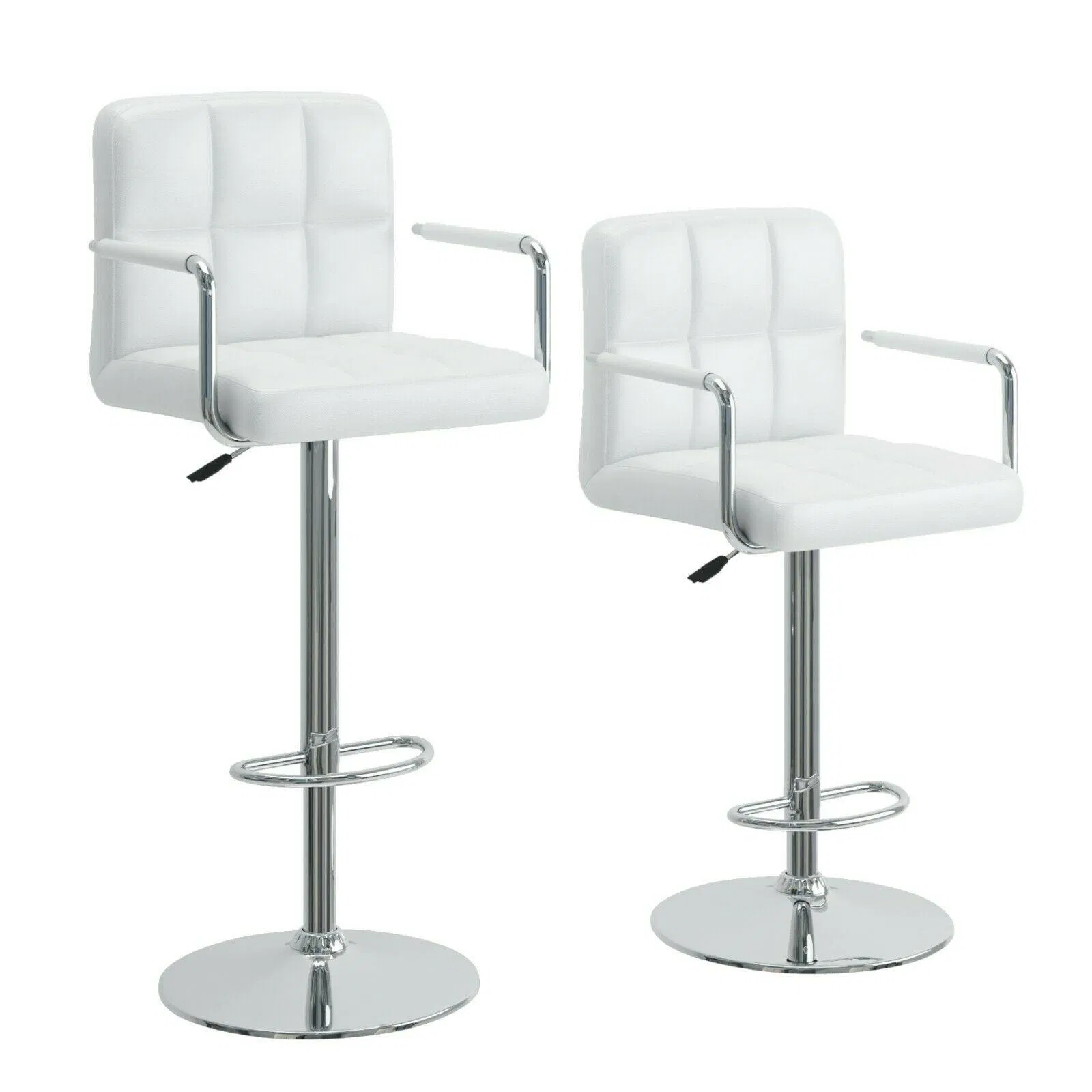 Adjustable Height Swivel Leather Upholstered Commercial Counter Bar Chair Stool
