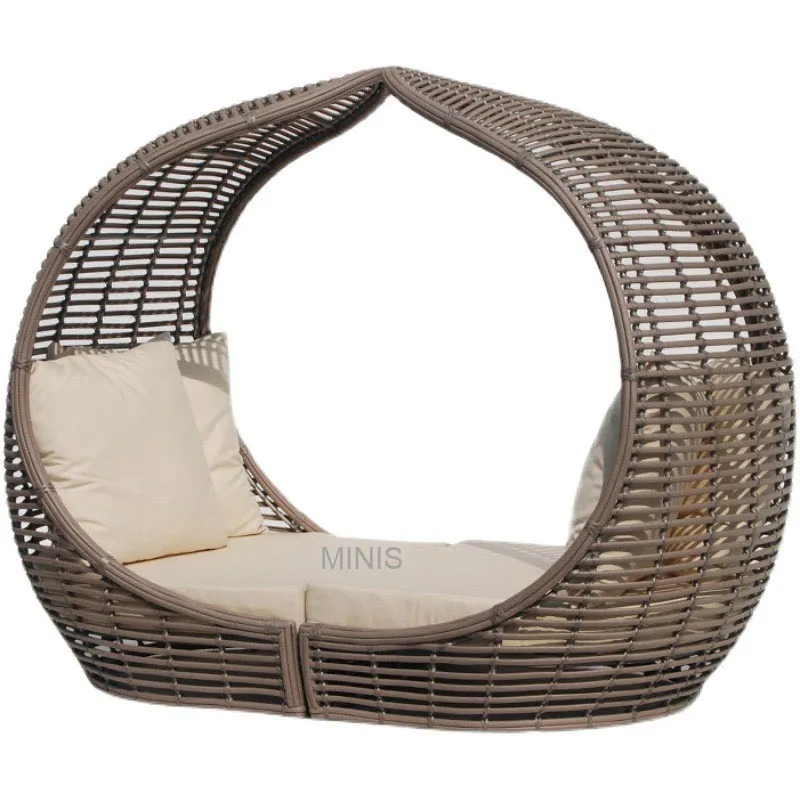 Garden Leisure Chairs Furniture Aluminium Frame Rattan Outdoor Daybed