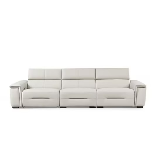 Wholesale Luxury Modern Electric Power 3 Seater Leather Sectional Recliner Sofa With Usb Charging For Hotel Villa Living Room